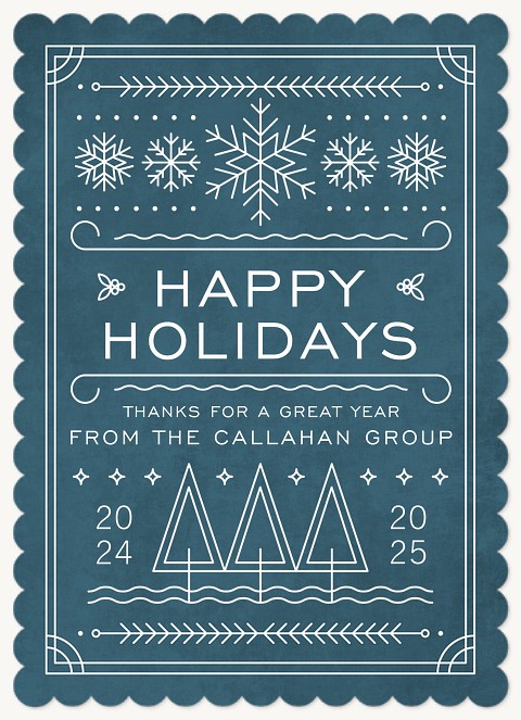 Festive Lineart Business Holiday Cards