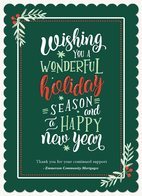 Vibrant Wishes Business Holiday Cards