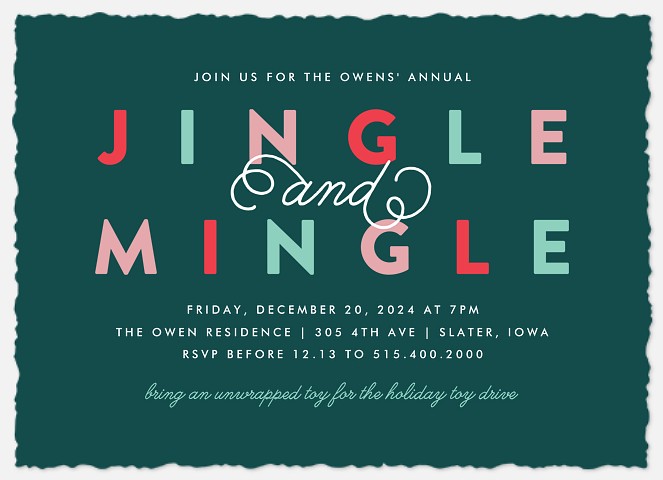 Jingle Mingle Holiday Party Invitations