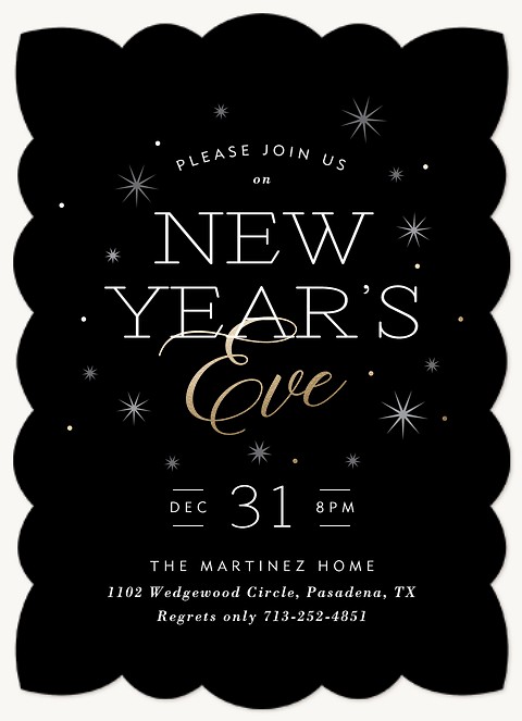 Sparkling New Year Holiday Party Invitations