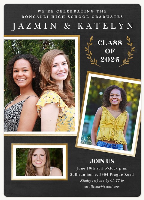 Rustic Glamour Graduation Party Invitations