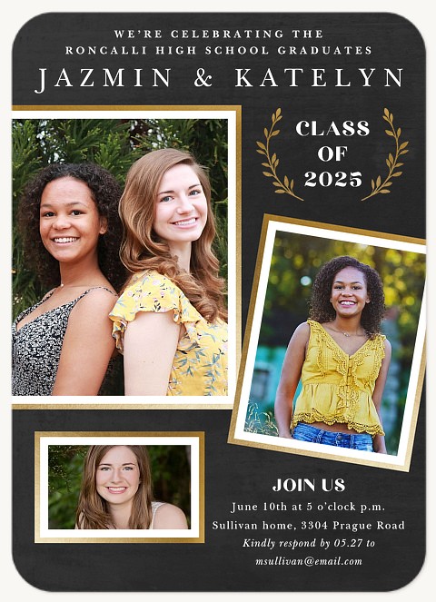 Rustic Glamour Graduation Party Invitations