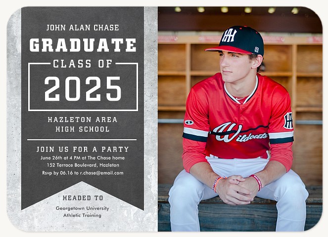 Sports Banner Graduation Announcements