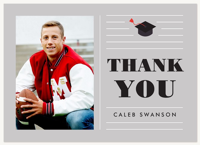 Modern Collegiate Graduation Thank You Cards