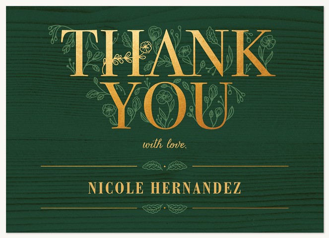 Botanical Letters Graduation Thank You Cards