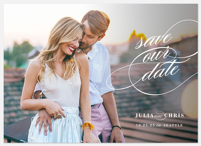 Elegant Swash Save the Date Photo Cards