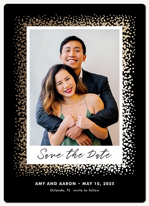 Glamorous Confetti Save the Date Magnets