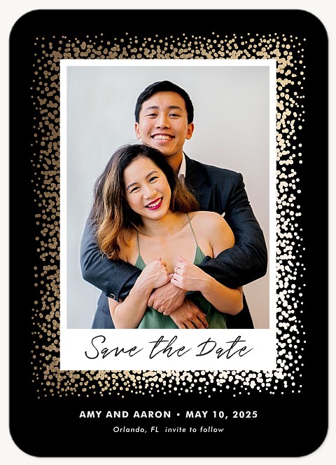 Glamorous Confetti Save the Date Cards