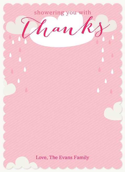 Shower Love Pink Baby Thank You Cards