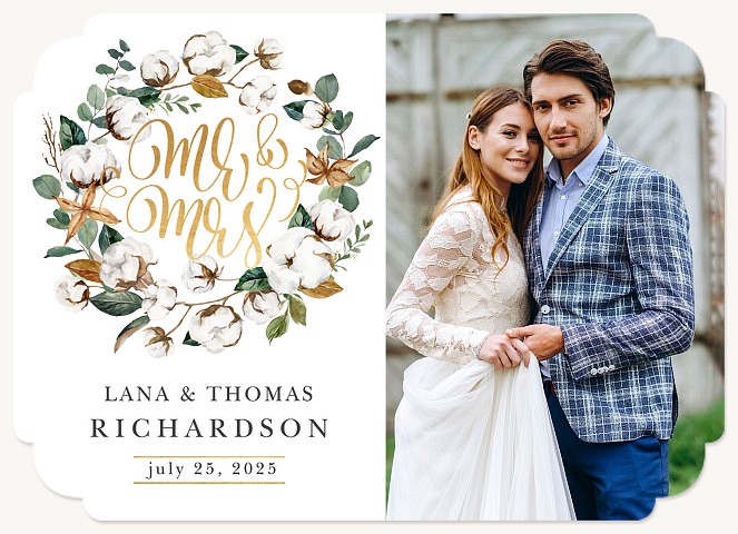 Foraged Wreath Wedding Announcements