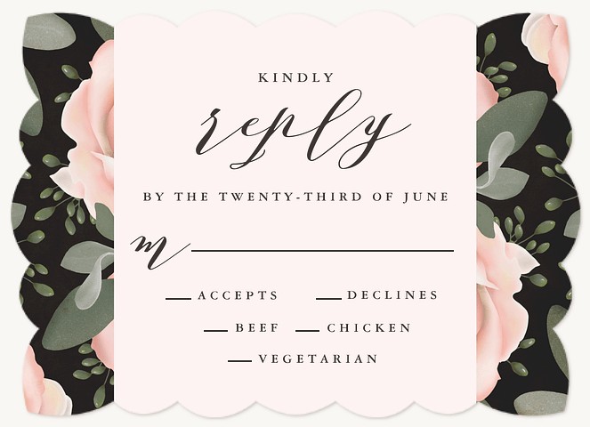 Peony Wedding RSVP Cards