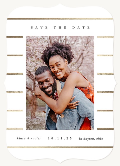 Glam Stripes Save the Date Cards