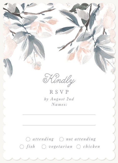 Frosted Blooms Wedding RSVP Cards