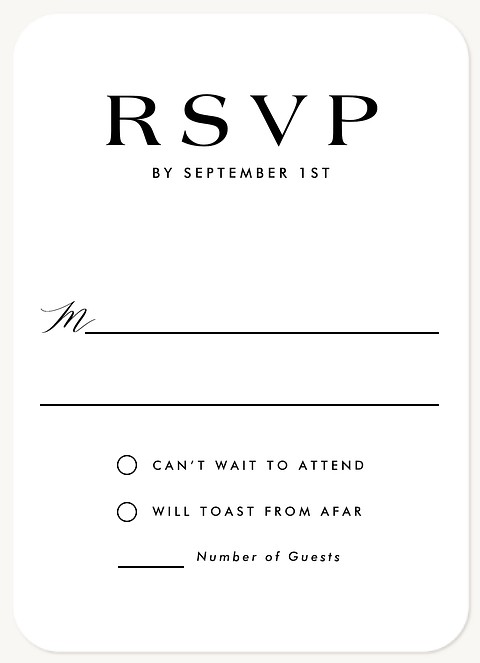 Bold Names Wedding RSVP Cards