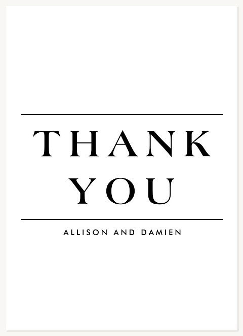 Bold Names Wedding Thank You Cards