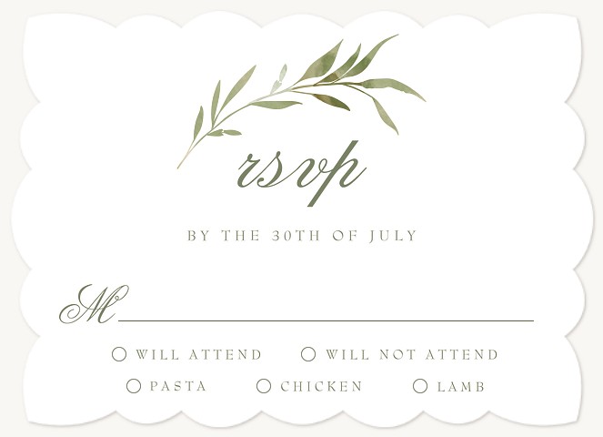 Olive Sprigs Wedding RSVP Cards