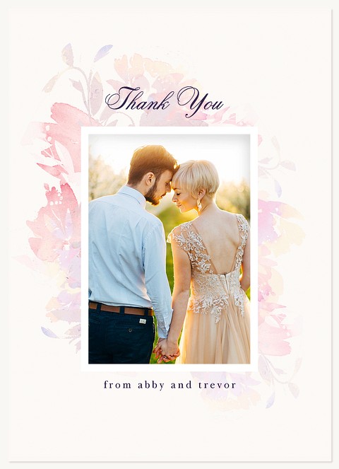 Blushing Florals Wedding Thank You Cards