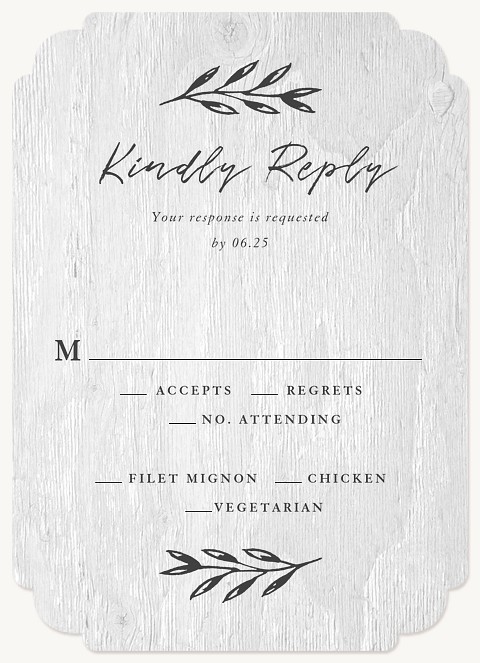 Inked Laurels Wedding RSVP Cards