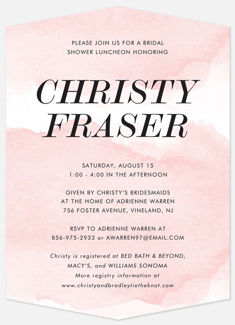 Blushing Bride Bridal Shower Invitations