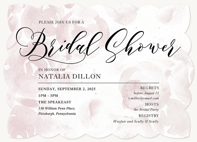 Dusty Rose Bridal Shower Invitations