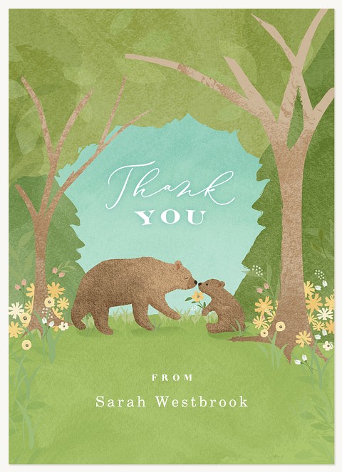  Meadow Bears Baby Shower Thank You Cards