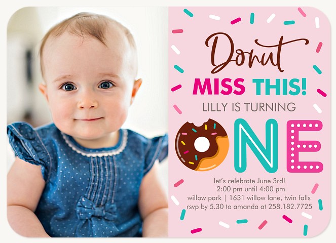 Donut Miss This First Birthday Invitations