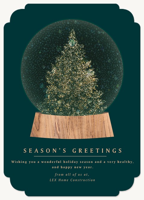 Bokeh Snowglobe Business Holiday Cards