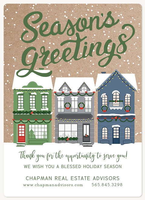 Row Houses Holiday & Christmas Magnet Cards