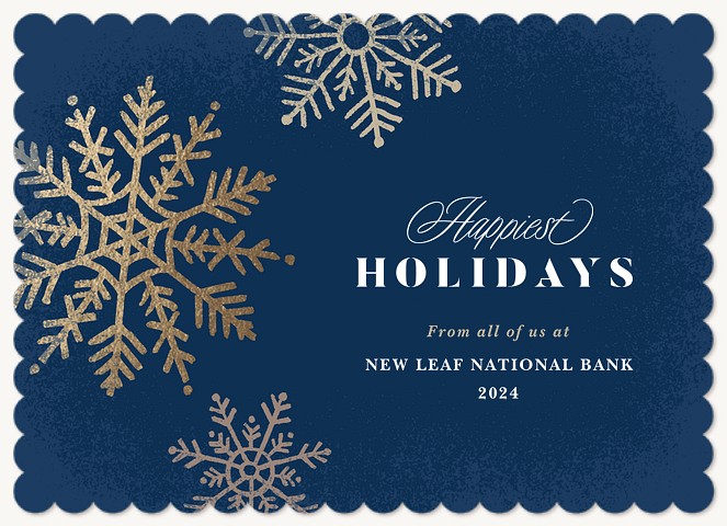 Golden Snowfall Business Holiday Cards