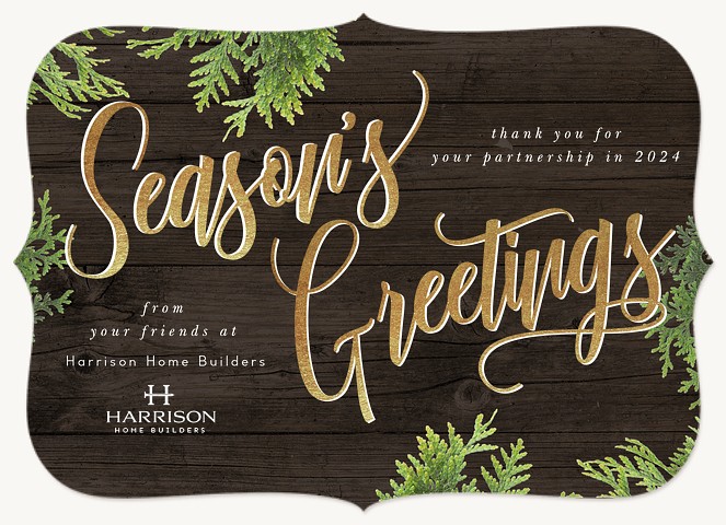 Pine Sprig Greetings Business Holiday Cards