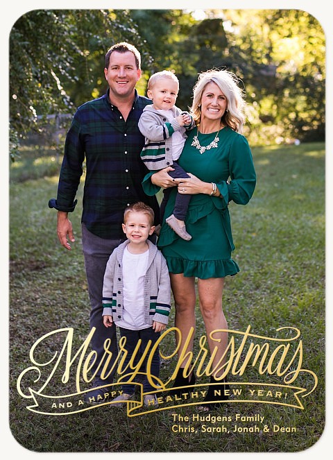 Ribbon Underline Christmas Cards