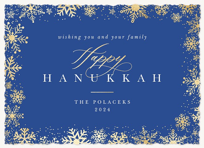 Fanciful Snow Hanukkah Cards