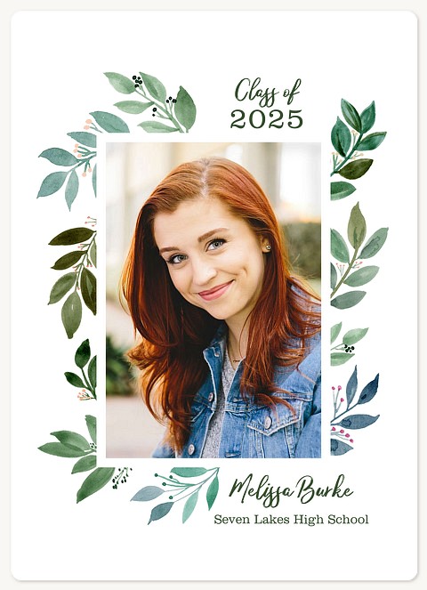 Greenery Frame Graduation Announcements