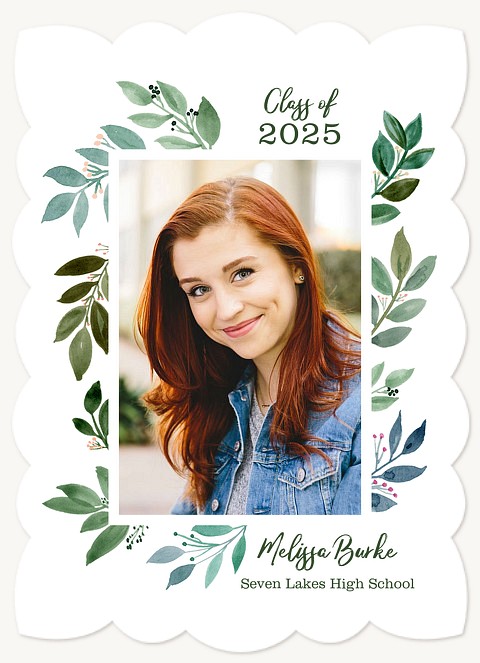 Greenery Frame Graduation Announcements