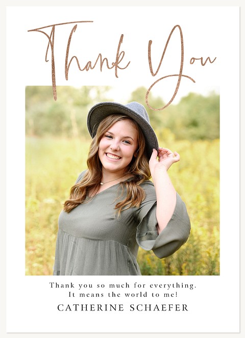 Shimmering Thank You Graduation Thank You Cards