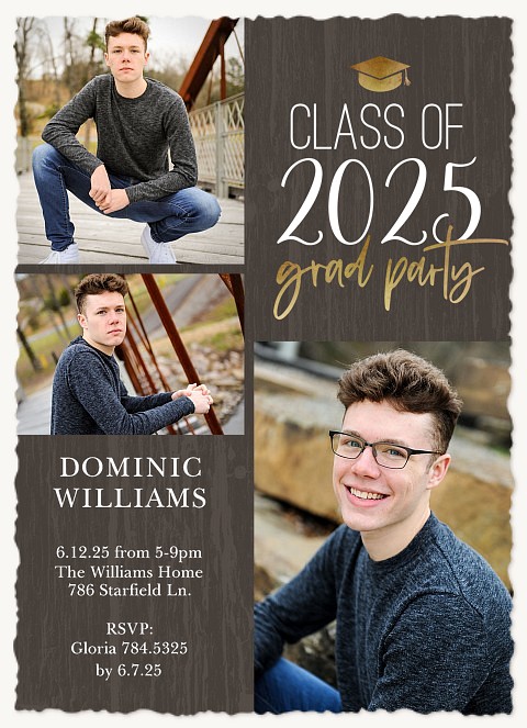 Rustic Trio Graduation Invitations