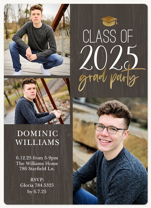 Rustic Trio Graduation Invitations