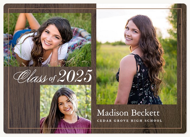 Wooden Trio Graduation Announcements