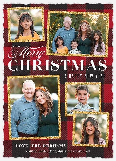 Gingham Glitz Holiday Photo Cards