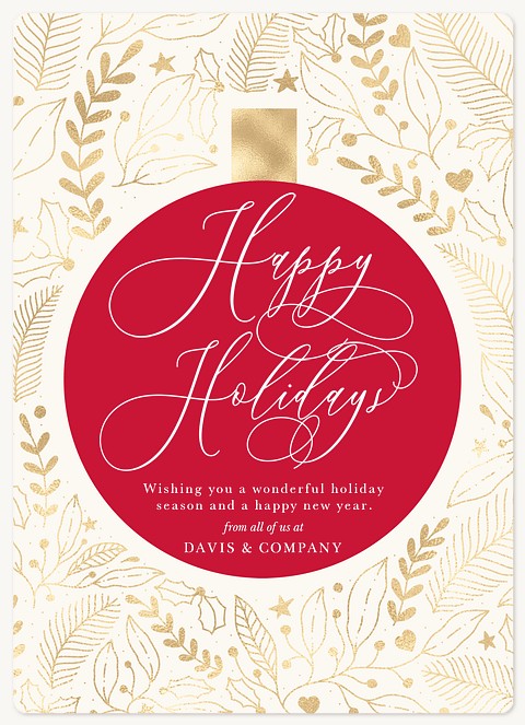 Gilded Ornament Holiday & Christmas Magnet Cards