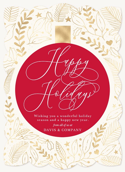 Gilded Ornament Business Holiday Cards