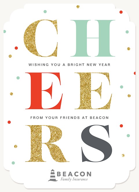 Confetti Cheers Business Holiday Cards