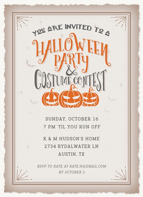 Pumpkin Trio Halloween Party Invitations