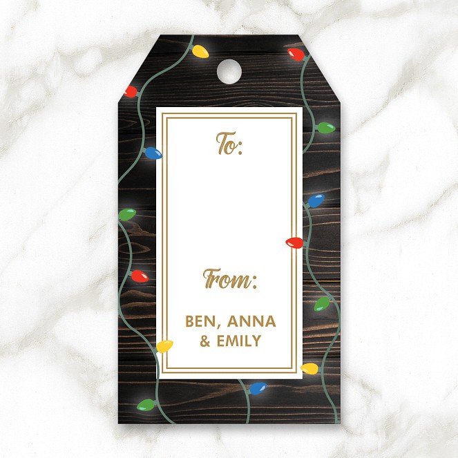 Rustic Lights Custom Gift Tags