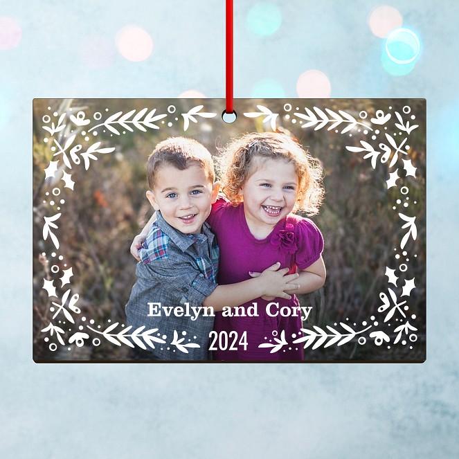 Folk Frame Personalized Ornaments