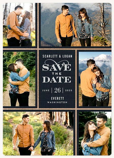 Gilded Grid Save the Date Magnets