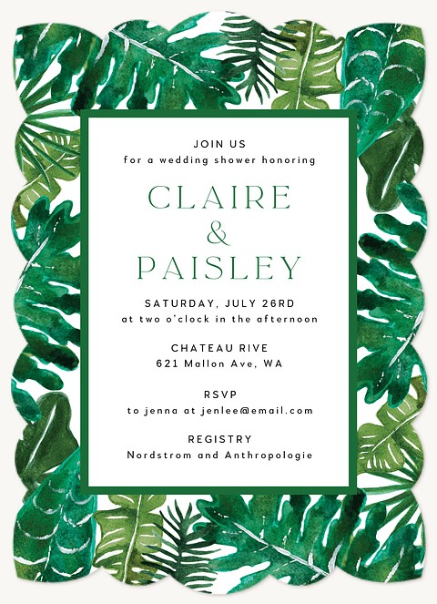 Tropical Bridal Shower Invitations