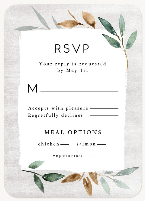 Modern Rustic Wedding RSVP Cards