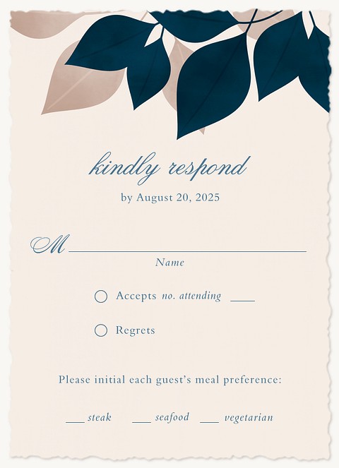 Abstract Botanicals Wedding RSVP Cards