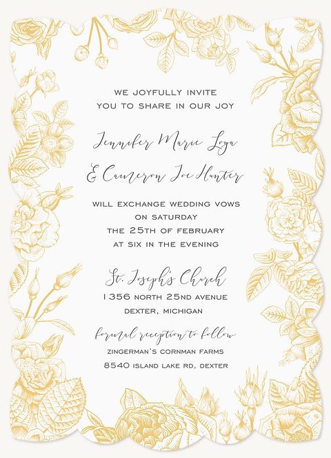 Vintage Border Wedding Invitations